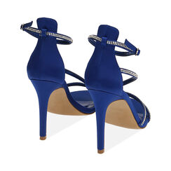 Sandales en satin bleu, talon 10 cm , Primadonna, 192174221RSBLUE036, 004 preview