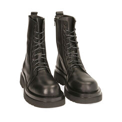 Anfibi neri in pelle , Special Price, 185620204PENERO035, 002a