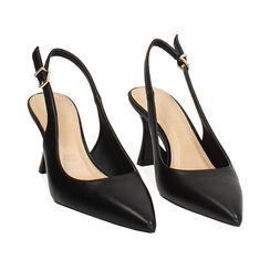 D&eacute;collet&eacute; slingback nere tacco 7,5 cm, Scarpe, 272141101EPNERO036, 003 preview