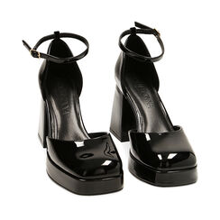 WOMEN SHOES OPEN SHANK SYNTHETIC PATENT, Primadonna, 224878107VENERO037, 002a