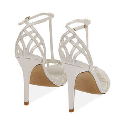 Sandali cage bianchi, tacco 10 cm , ULTIME OCCASIONI, 192174226EPBIAN036, 003 preview
