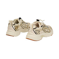 Baskets femme beige-or en tissu, Primadonna, 250151101TSBEOR036, 004 preview