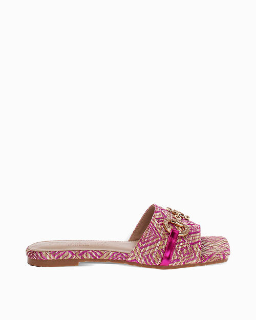 CHAUSSURES POUR FEMMES FLAT RAFFIA FUCS, FUCHSIA