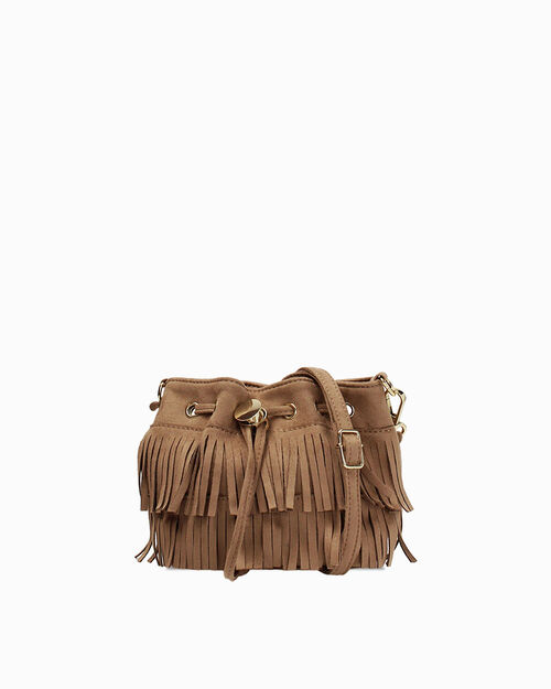 Mini bag taupe con tracolla removibile, TAUPE