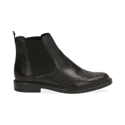 Chelsea boots neri in vera pelle, Stivaletti, 147729508PENERO036, 001 preview