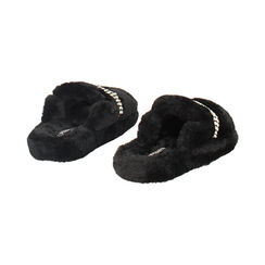 Pantoufles noires en fourrure synthétique avec semelle en caoutchouc, Primadonna, 264753241FUNERO035, 004 preview