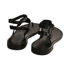 Sandali infradito neri in pelle, Primadonna, 21B814021PENERO035, 003 preview