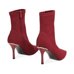 Tronchetti bordeaux in tessuto elasticizzato con tacco 8,4 cm, Primadonna, 262162809LYBORD035, 004 preview