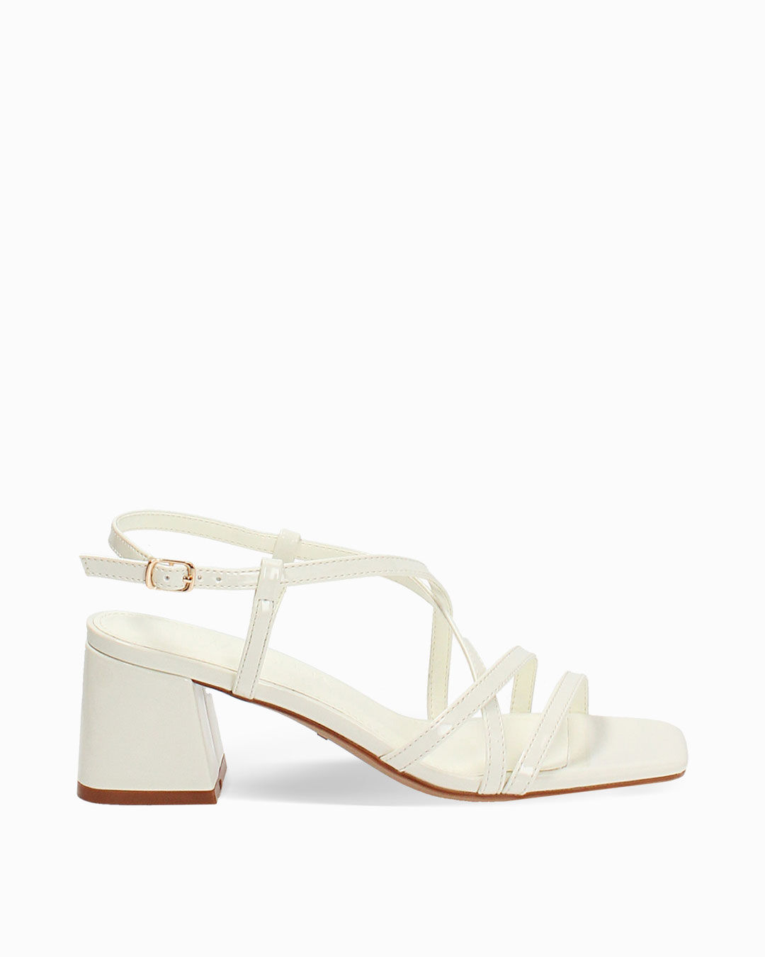 Sandali panna con tacco 5,5 cm