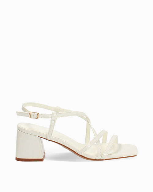 Sandalias crema con tac&oacute;n de 5,5 cm, CREAM
