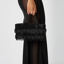 Mini bag nera con paillettes, Primadonna, 265126674PLNEROUNI, 002a