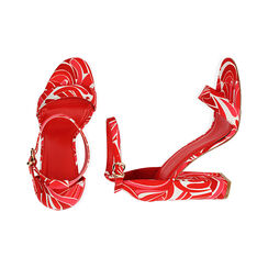 Sandales en satin rouge, talon 10,5 cm , SPECIAL WEEK, 192706086RSMURO037, 003 preview