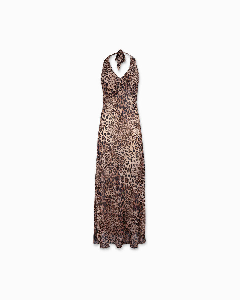 Vestito donna leopard in tessuto image number null