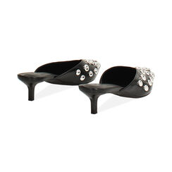 Sabot noir brillant avec clous et talon de 4,2 cm, Primadonna, 264931101SBNERO035, 004 preview