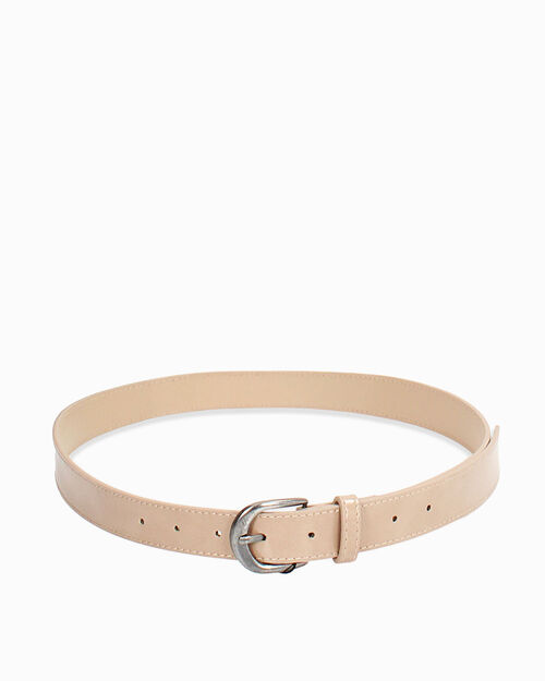 Cintura taupe con fibbia arrotondata, TAUPE