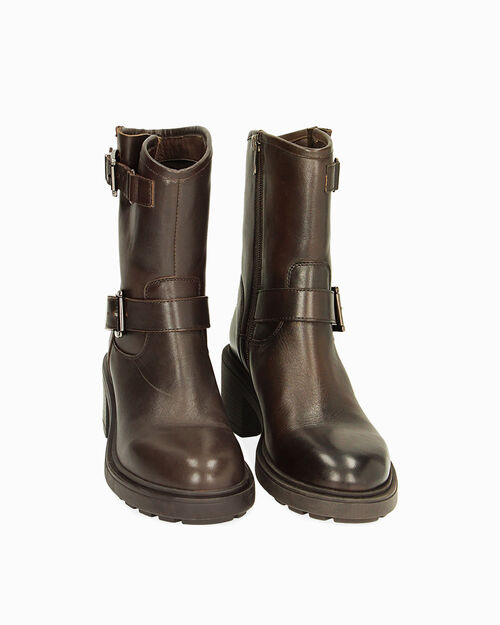 ZAPATOS BIKER PIEL MORO, DK BROWN