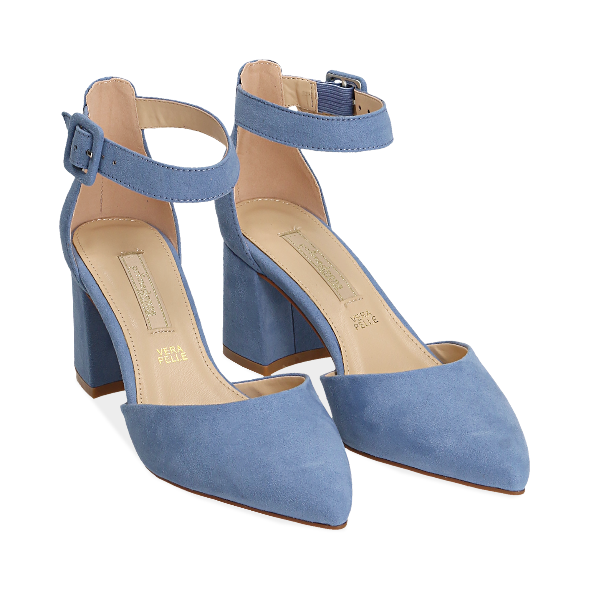 scarpe con tacco azzurre