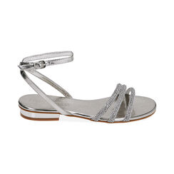 Sandali bassi argento in laminato con pietre, Ultime occasioni, 234909922LPARGE035, 001 preview