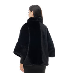 Cappotto ampio nero con zip, 24B400701FUNEROM, 002a