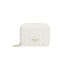 Petit portefeuille femme blanc tressé, Primadonna, 255700506EIBIANUNI, 001 preview