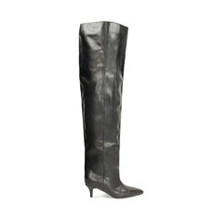 Stivali sopra il ginocchio neri con tacco kitten, Primadonna, 263006901EPNERO036, 001a