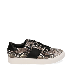 Sneakers bianco/nere stampa pitone, Primadonna, 162619071PTBINE035, 001a