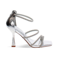 Sandales argent&eacute;es avec talon de 9,5 cm, Primadonna, 274912910LPARGE035, 001 preview