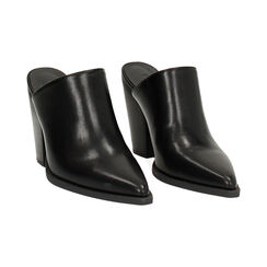 Sabot donna neri, tacco largo 9,5 cm, Scarpe, 253086318EPNERO037, 003 preview