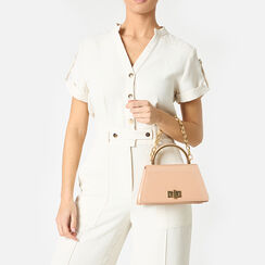 Mini bolsa de mujer nude en charol, Primadonna, 255126021VENUDEUNI, 002a