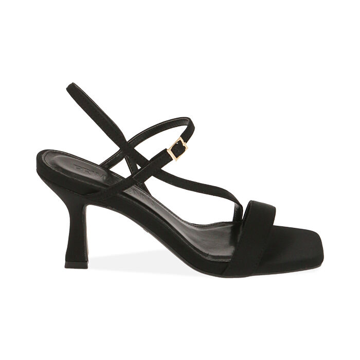 Sandali donna con tacco neri in lycra Primadonna Collection