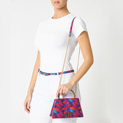 Mini sac femme multicolore-bleu orange en satin, Primadonna, 255126021RSMUBAUNI, 002a