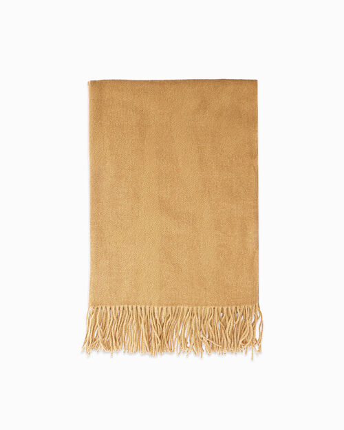 Camel scarf with long fringes, CAMEL