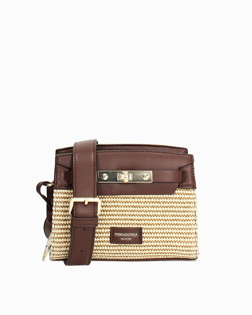 Mini bag beige con tracolla removibile, BEIGE