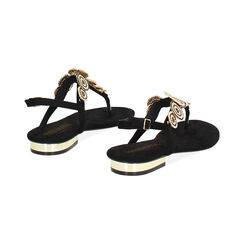 Sandales plates femme noires en microfibre, Primadonna, 254909987MFNERO035, 004 preview