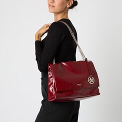 Borsa a spalla bordeaux con catena, Primadonna, 265700583EUBORDUNI, 002a