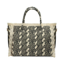 Bolso de hombro sint&eacute;tico efecto pit&oacute;n negro-beige con bandolera, Primadonna, 272351339CAPINBUNI, 004 preview