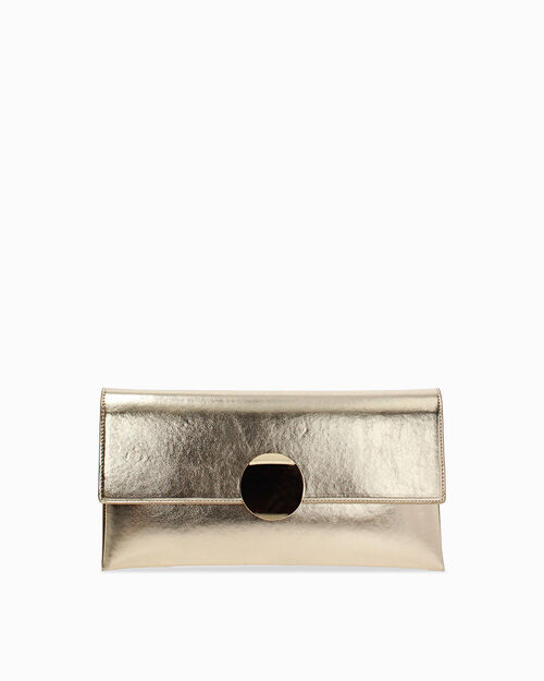 Bolso de mano oro con bandolera removible, GOLD