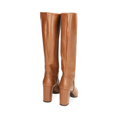 Botas coñac de piel, tacón de 9 cm., Primadonna, 19L601651PECOGN036, 003 preview