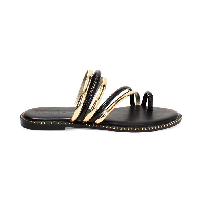 Sandales basses femme noires en python, Primadonna, 254965566PTNERO036