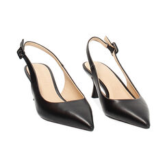 Décolleté slingback donna nere, tacco 6 cm, Primadonna, 252118215EPNERO035, 003 preview