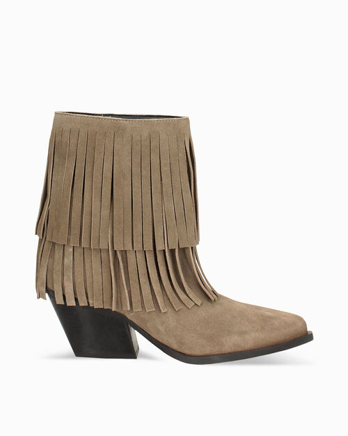 WOMEN SHOES DEMI-BOOT SUEDE TAUP, TAUPE