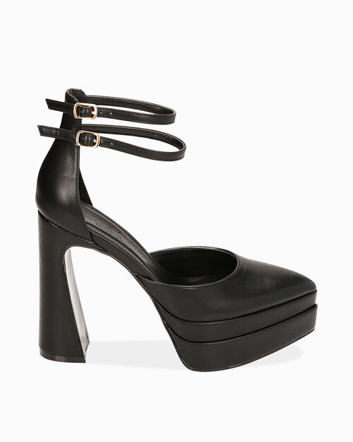 CHAUSSURES POUR FEMMES OPEN SHANK SYNTHE, BLACK