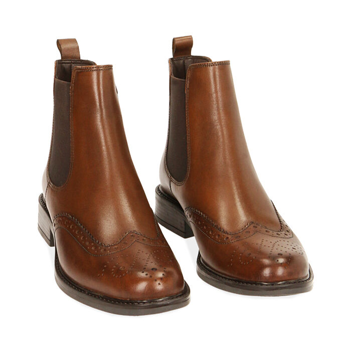 Botines Chelsea para mujer de piel coñac | Primadonna Collection