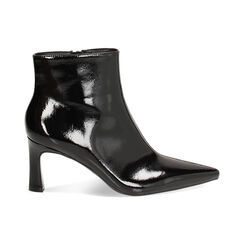 Tronchetto nero in naplak, tacco 7,5 cm, Primadonna, 244943603NPNERO037, 001 preview