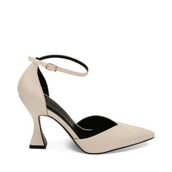 Décolleté cinturino panna, tacco 9 cm, Primadonna, 222101211EPPANN035, 001a