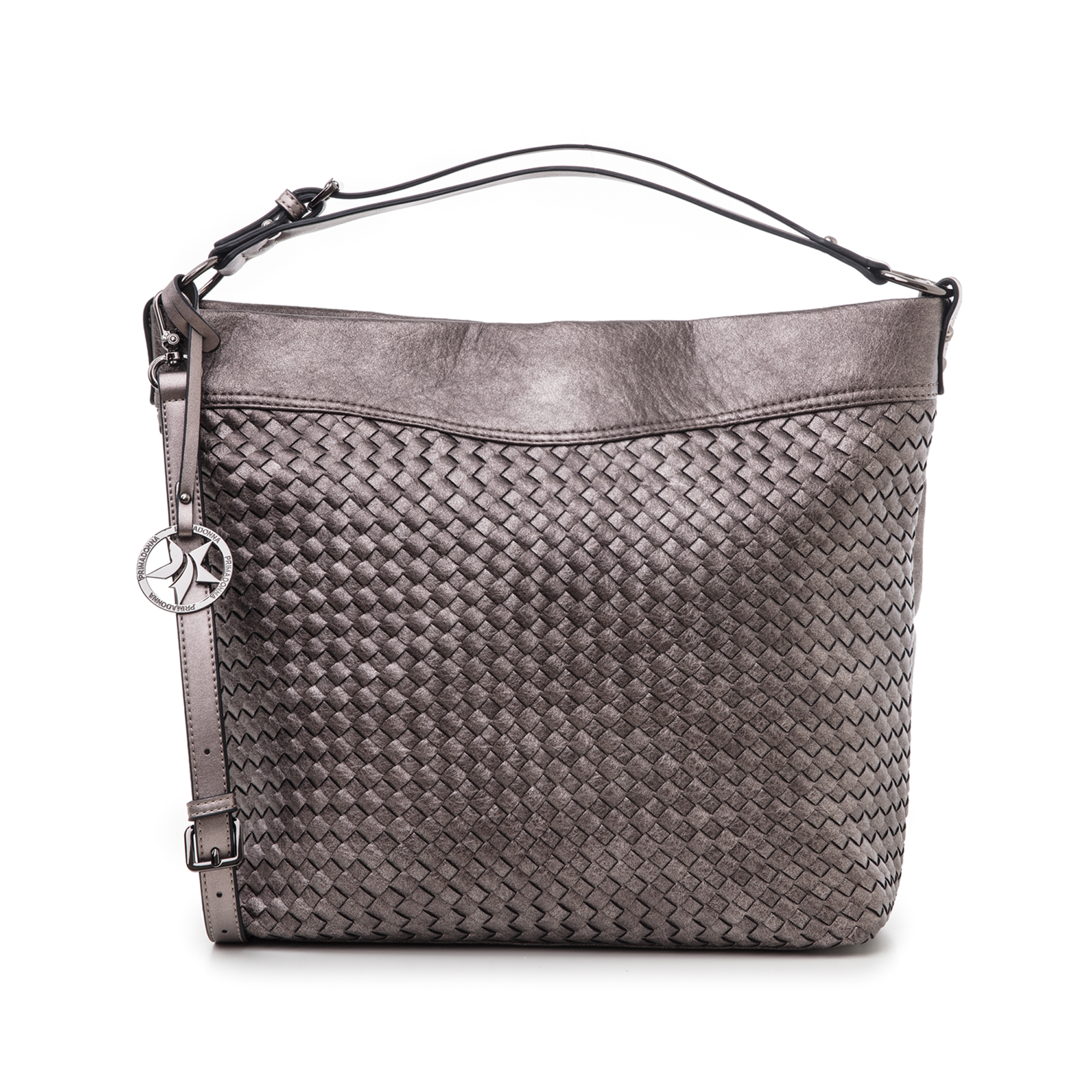 Hobo bag canna di fucile in eco-pelle intrecciata | Primadonna Collection
