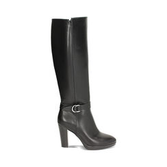 Stivale nero, tacco largo 9,5 cm, Primadonna, 240619032EPNERO037, 001a