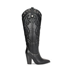 Stivali donna neri, tacco 9,5 cm, Primadonna, 253086335EPNERO035, 001a