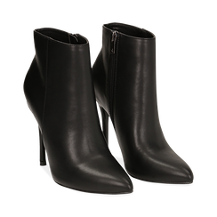 Ankle boots neri in eco-pelle, tacco 10, 50 cm , Scarpe, 142168616EPNERO036, 002 preview