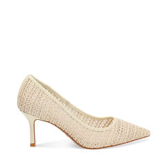 Décolleté donna panna in raffia, tacco 7 cm, Primadonna, 25M500206RFPANN036, 001a